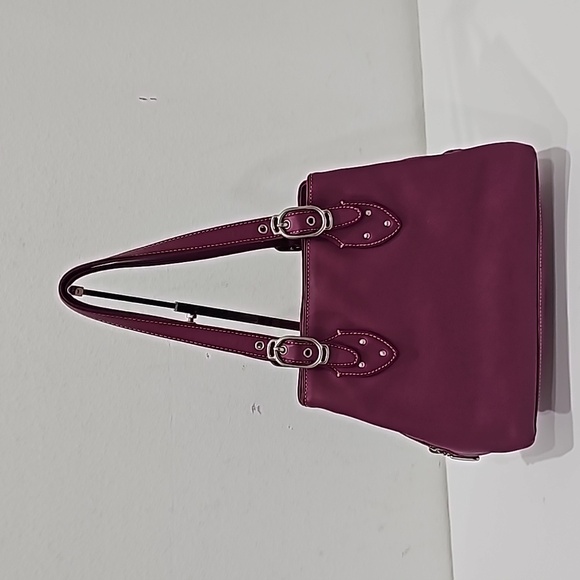 Cole Haan leather purple pink Satchel/shoulder handbag bag multiple compartments - Picture 16 of 16